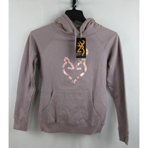 New Browning Womens Hooded Sweatshirt Size Small Color Mauve